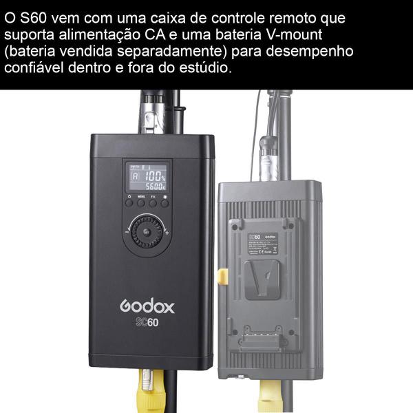 Iluminador Led S60 5600k 60w + Conjunto De Tela Sa-05 Godox Imagem de Iluminador Led S60 5600k 60w + Conjunto De Tela Sa-05 Godox
