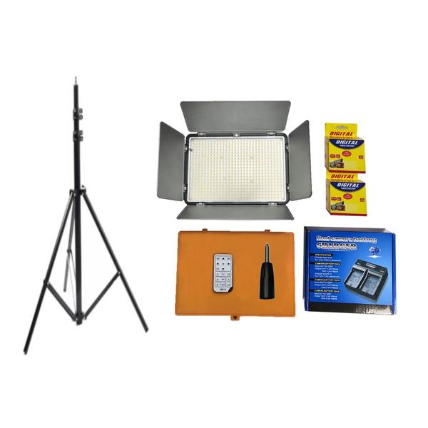 Imagem de Iluminador Led Tl-600+2baterias+carregador+tripe 2m t