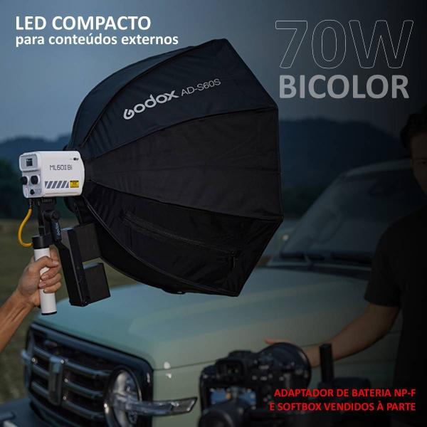 Imagem de Iluminador Led Ultra Compacto Godox Ml60ii Bi Luz Bicolor 70w Com Bolsa