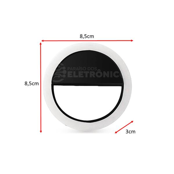 Iluminador Luz Anel Led 8.5cm Para Celular Selfie Foto Sg11AZ - PDE Imagem de Iluminador Luz Anel Led 8.5cm Para Celular Selfie Foto Sg11AZ