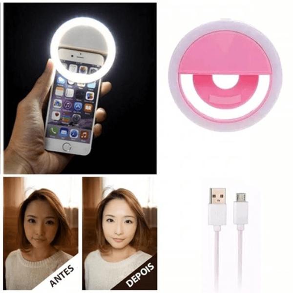 Iluminador Luz Anel Led 8.5cm Para Celular Selfie Foto Sg11AZ - PDE Imagem de Iluminador Luz Anel Led 8.5cm Para Celular Selfie Foto Sg11AZ