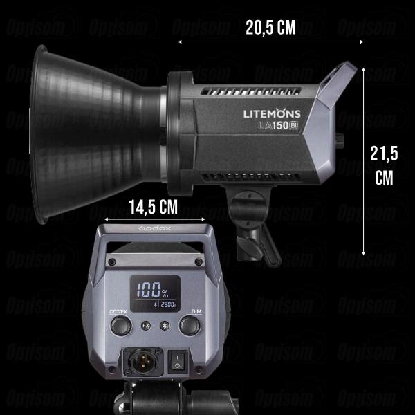 Iluminador Luz Led Godox Litemons La150bi Bicolor 190w Cob Led E Tripé 2m Imagem de Iluminador Luz Led Godox Litemons La150bi Bicolor 190w Cob Led E Tripé 2m