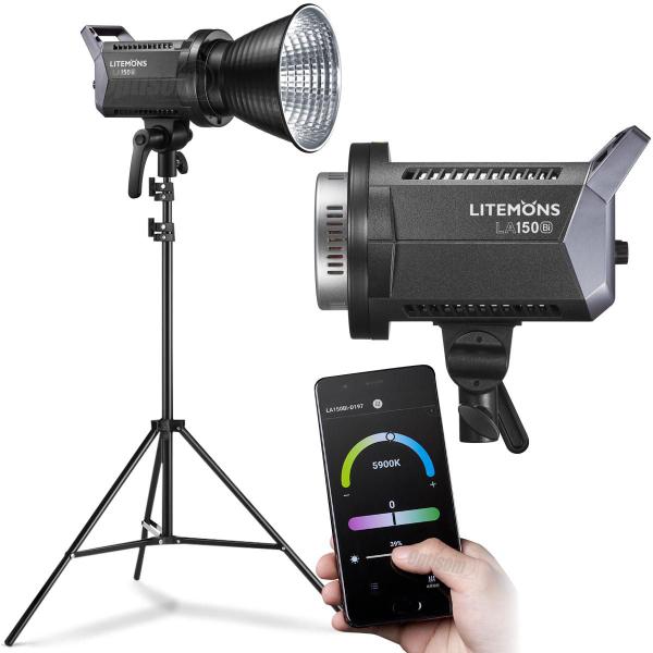 Iluminador Luz Led Godox Litemons La150bi Bicolor 190w Cob Led E Tripé 2m Imagem de Iluminador Luz Led Godox Litemons La150bi Bicolor 190w Cob Led E Tripé 2m