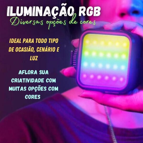 Iluminador Mini RGB 5600K MGL-106 - Vídeo Fotografia - Star Capas E Acessórios Imagem de Iluminador Mini RGB 5600K MGL-106 - Vídeo Fotografia