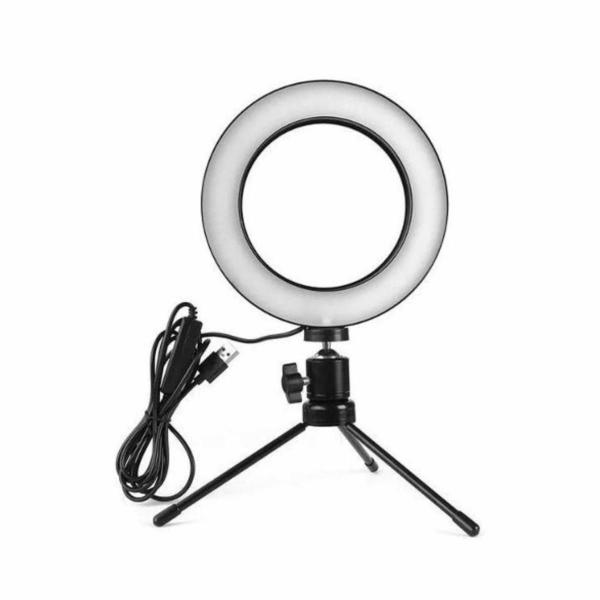 Imagem de Iluminador Mini Ring Light Com Tripé Maquiagem 6 Polegadas 