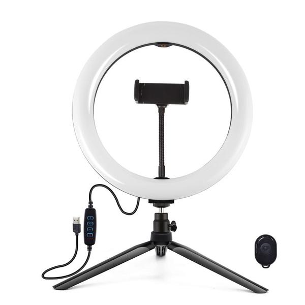 Imagem de Iluminador Ring Light 10,2 Polegadas 3 Cores 26Cm com Tripé De Mesa