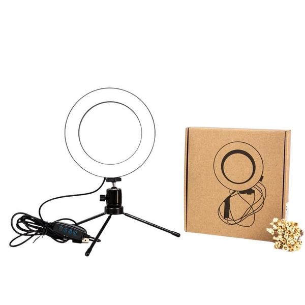 Imagem de Iluminador Ring Light 16Cm Profissional Com Tripé