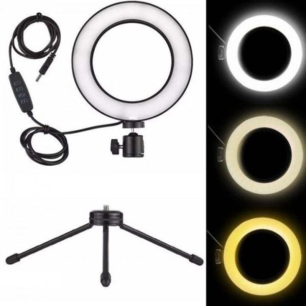 Imagem de Iluminador Ring Light 16Cm Usb Led Misto 3500K 5500K + Tripe