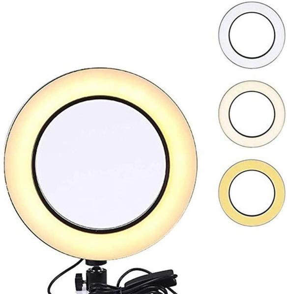 Imagem de Iluminador Ring Light 16Cm Usb Led Misto 3500K 5500K + Tripe