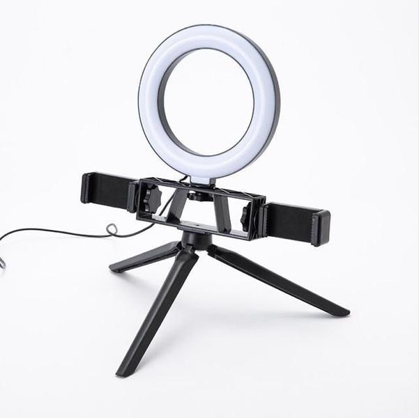 Imagem de Iluminador Ring Light 6 Pol Com Tripé De Mesa Usb 16Cm