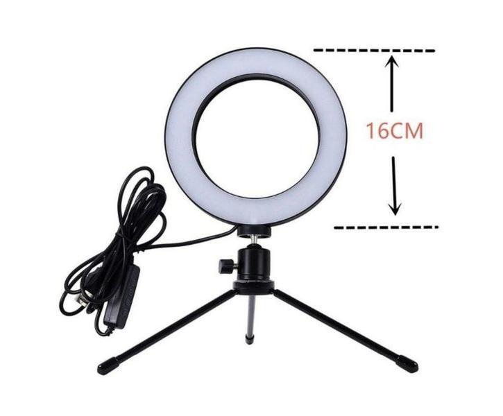 Imagem de Iluminador Ring Light 6 Polegadas Com Tripé De Mesa Usb 16Cm