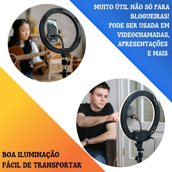 Iluminador Ring Light Anel 48cm Make Dimmer Selfie Youtuber - PDIMPORT Imagem de Iluminador Ring Light Anel 48cm Make Dimmer Selfie Youtuber