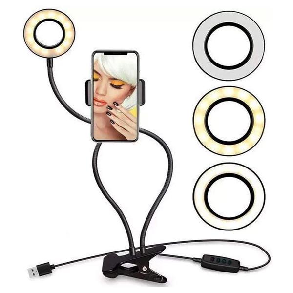 Imagem de Iluminador Ring Light Anel Luz Led Articulado Garra Celular