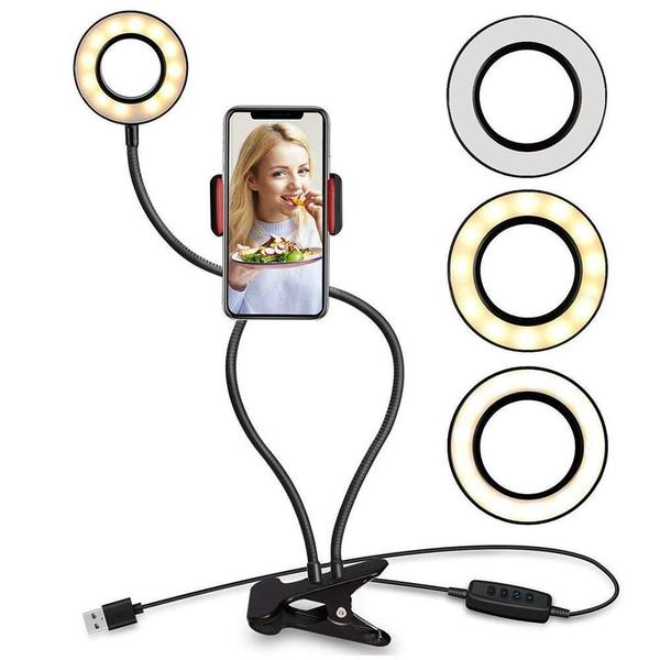 Imagem de Iluminador Ring Light Anel Luz Led Articulado Garra Celular