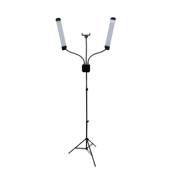 Iluminador Ring Light Braço Dublo Articulado Suporte e Tripé - Lucacell Imagem de Iluminador Ring Light Braço Dublo Articulado Suporte e Tripé