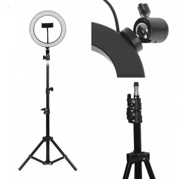 Imagem de Iluminador Ring Light Com Tripé Accione Make Fotos Dimmer kit Completo para Youtuber