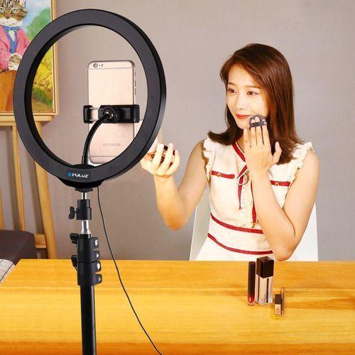 Imagem de Iluminador Ring Light Completo Anel Led Make Profissional Portátil Usb Controle Bluetooth Gravação Vídeo Foto Youtuber