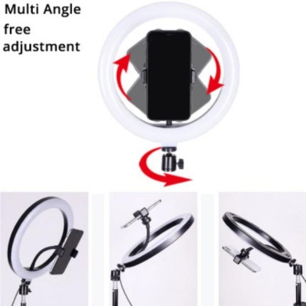 Iluminador Ring Light Luz Led 26cm Tripé 2 metros + Acessórios Controle Filmagem Suporte Celular - CJJM Imagem de Iluminador Ring Light Luz Led 26cm Tripé 2 metros + Acessórios Controle Filmagem Suporte Celular