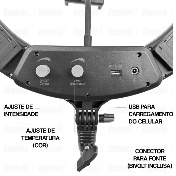 Imagem de Iluminador Ring Light Make Greika 18 Pol Quente/frio Cl-18