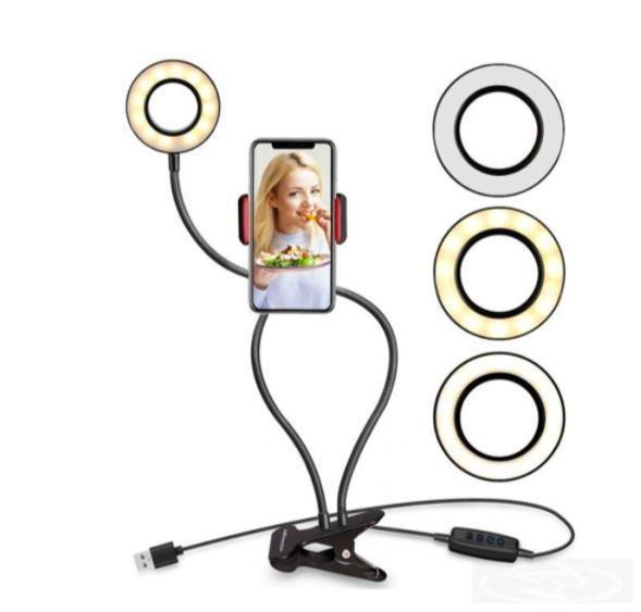 Imagem de Iluminador Ring Light Suporte Articulado De Mesa Live Stream