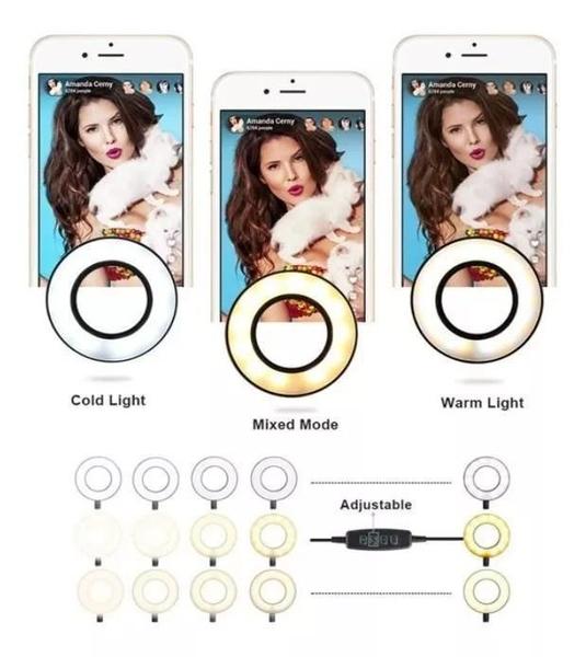 Imagem de Iluminador Ring Light Suporte Live Stream Celular Controle