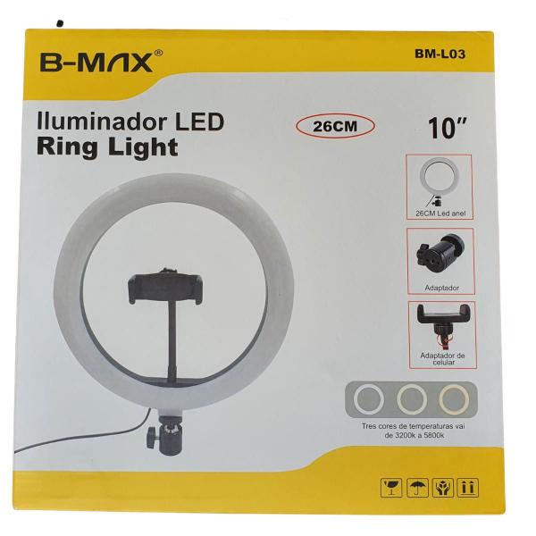 Iluminador Ring Ligth Anel Luz 26Cm Fotos Selfie Youtuber - Bmax Imagem de Iluminador Ring Ligth Anel Luz 26Cm Fotos Selfie Youtuber