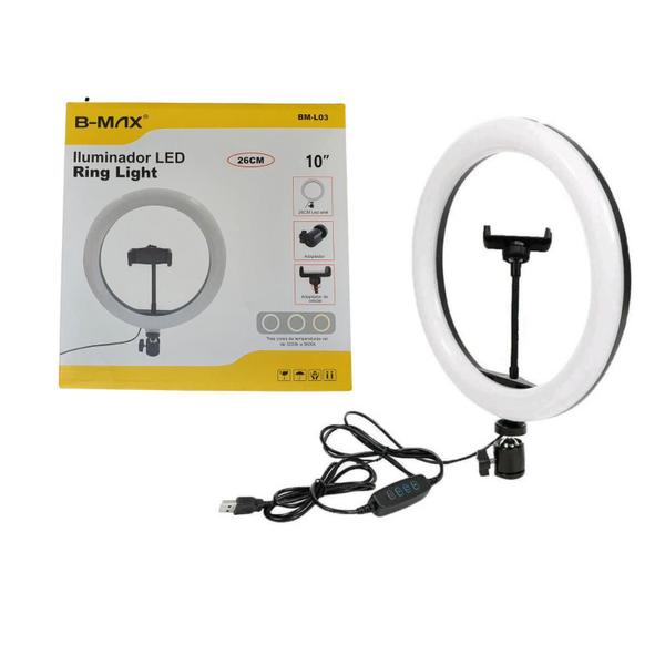 Iluminador Ring Ligth Anel Luz 26Cm Fotos Selfie Youtuber - Bmax Imagem de Iluminador Ring Ligth Anel Luz 26Cm Fotos Selfie Youtuber