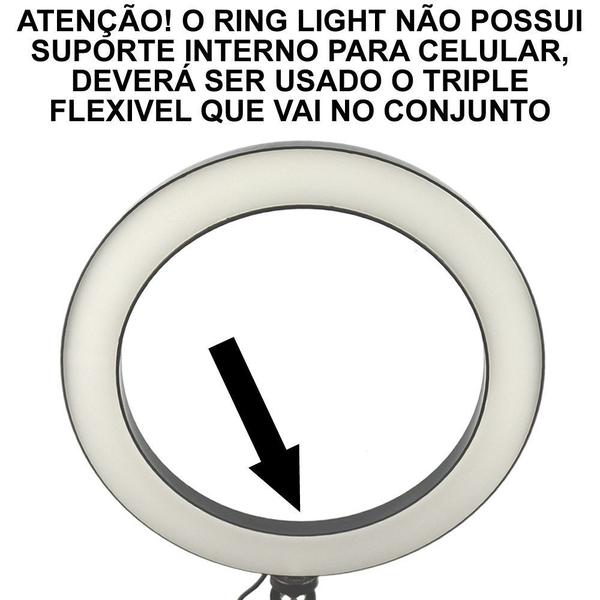 IluminadorRing Light 26 cm com Tripé + Tripé Flexivel + Espelho Iluminado CBRN14019 - COMMERCE BRASIL Imagem de IluminadorRing Light 26 cm com Tripé + Tripé Flexivel + Espelho Iluminado CBRN14019