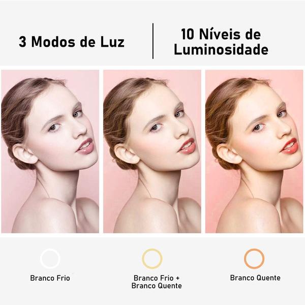 IluminadorRing Light 26 cm com Tripé + Tripé Flexivel + Espelho Iluminado CBRN14019 - COMMERCE BRASIL Imagem de IluminadorRing Light 26 cm com Tripé + Tripé Flexivel + Espelho Iluminado CBRN14019