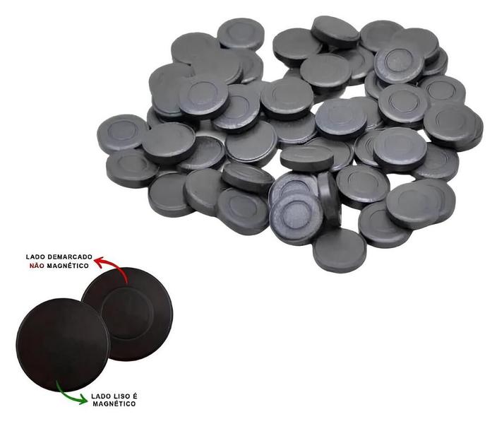 Ímã de ferrite pastilha ø 14 x 3,5 mm - 3 bolas - Oximag Imagem de Ímã de ferrite pastilha ø 14 x 3,5 mm - 3 bolas
