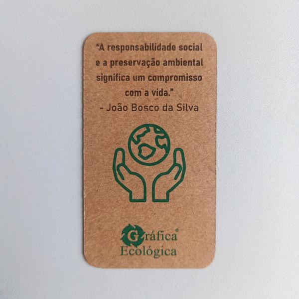 Imagem de Ímã de geladeira 5x9cm. Papel Kraft 240g, verso 100% imantado. Coleção A - Frases Ecológicas.