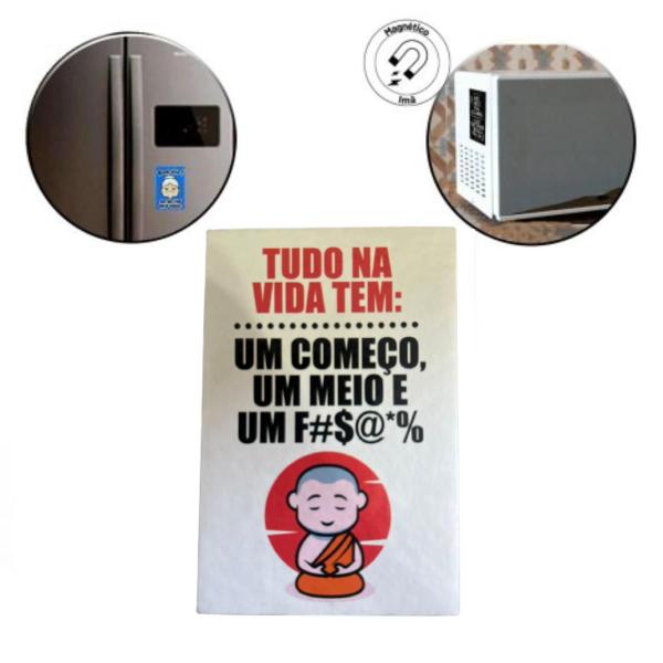 Imagem de Imã de Geladeira Decorativo com Frases Divertidas MDF Memes Criativo