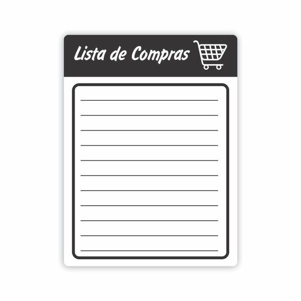 Imagem de Imã De Geladeira Planner Lista De Compras 20x15cm Preto