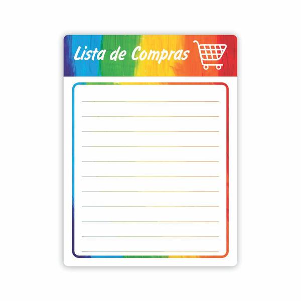 Imagem de Imã De Geladeira Planner Lista De Compras 20x15cm Rainbow