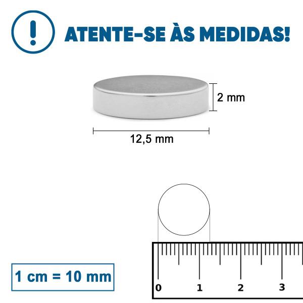 Imagem de Ima De Neodimio / Super Forte / 12,5mm X 2mm - 20 Peças