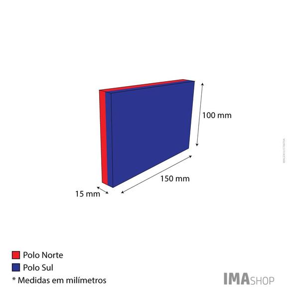 Imagem de Ímã Ferrite Bloco 100x150x15 mm - 1 unidade