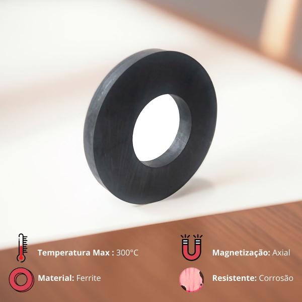 Ímã Magnético Anel Ferrite Multiuso AllTech 115 X 60 X 18 Imagem de Ímã Magnético Anel Ferrite Multiuso AllTech 115 X 60 X 18