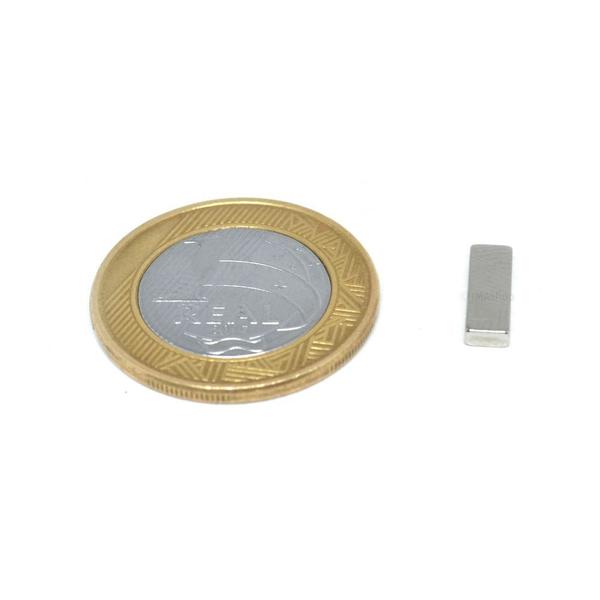 Imagem de Ímã Neodímio N35 Bloco 12x4x2 mm Força Aprox. 710g - 10 unidades