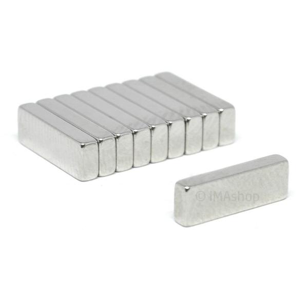 Imagem de Ímã Neodímio N35 Bloco 12x4x2 mm Força Aprox. 710g - 10 unidades