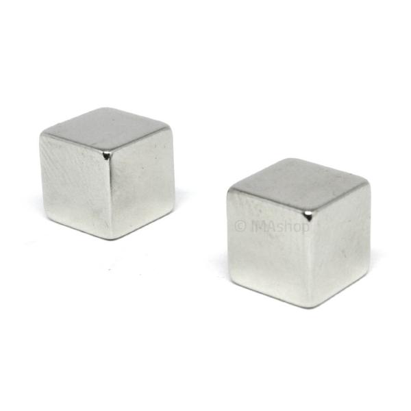 Imagem de Ímã Neodímio N35 Cubo 10x10x10 mm Força Aprox. 4,1kg - 2 unidades