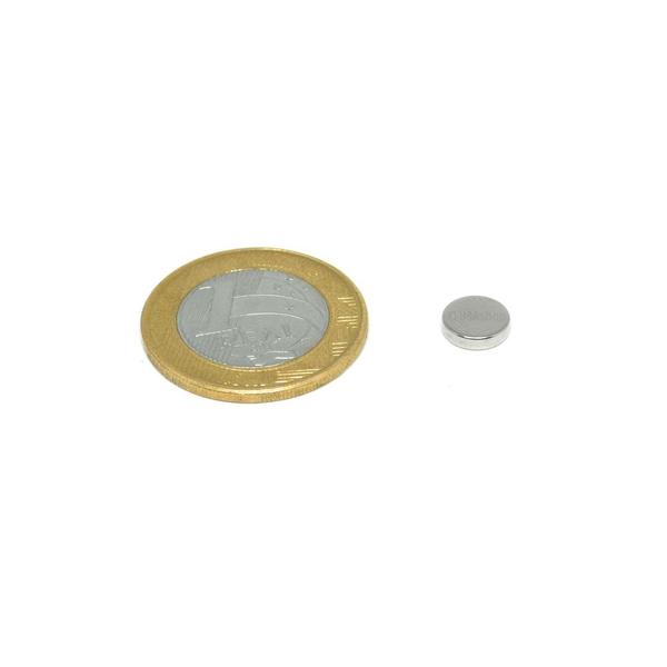 Imagem de Ímã Neodímio N35 Disco 8x2 mm Força Aprox. 730g - 10 unidades