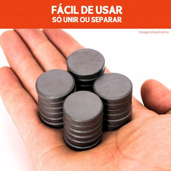 Imã Redondo Preto - 16mm - Pacote Com 100 Unidades - Nybc Imagem de Imã Redondo Preto - 16mm - Pacote Com 100 Unidades - Nybc