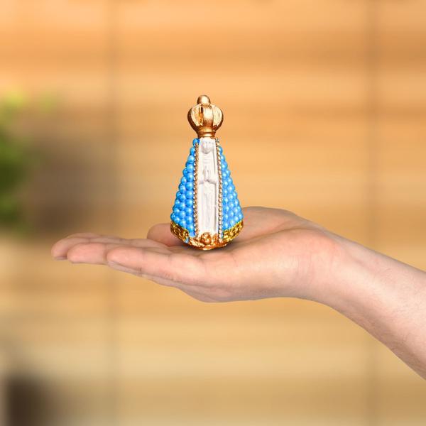 Imagem de Imagem Nossa Senhora Aparecida Pérola Strass 10cm Lembrança