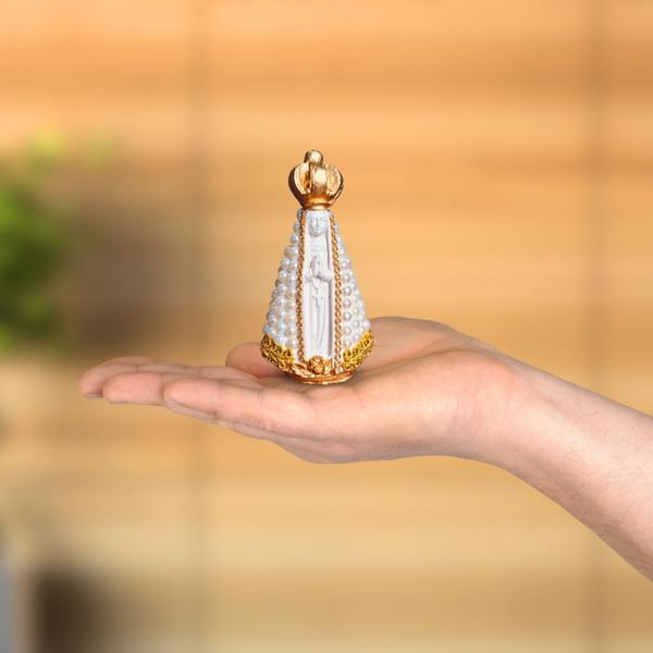 Imagem de Imagem Nossa Senhora Aparecida Pérola Strass 10cm Lembrança