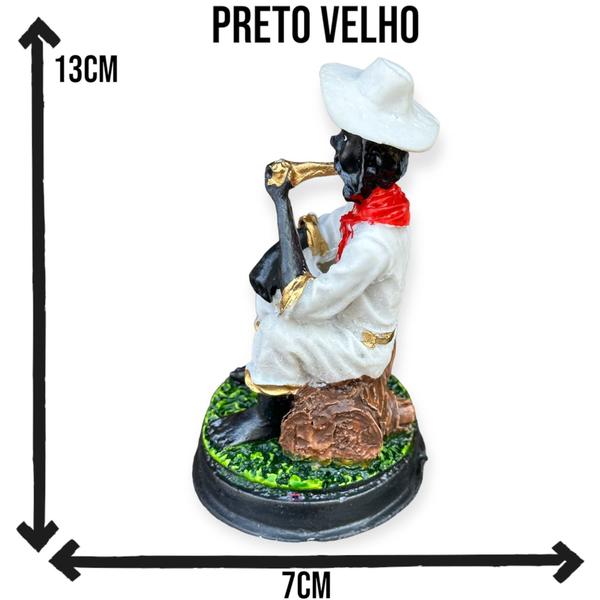 Imagem de Imagem Preto Velho Umbanda 12cm Resina