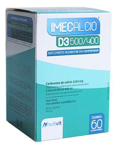 Imagem de Imecalcio 500mg + 400ui - Cálcio + Vit D3 - 60 Cpr Vitaminas