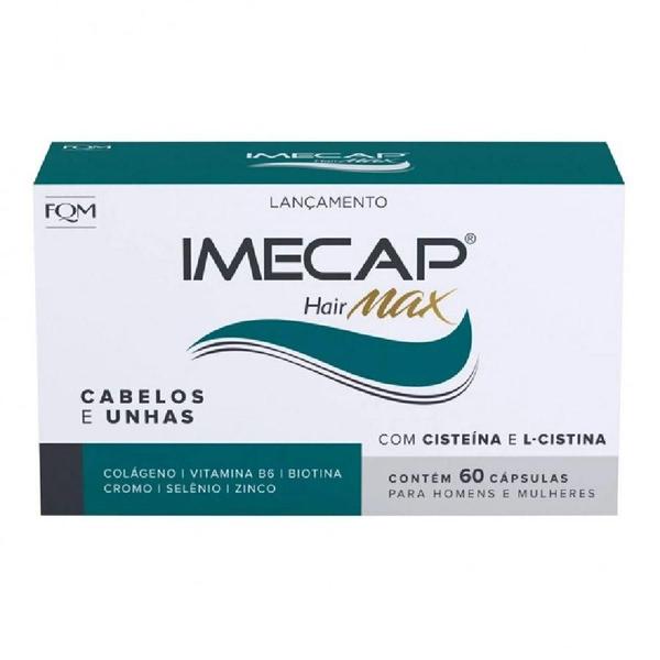 Imagem de Imecap Hair Max Cabelos e unhas Fortes 2x60 Capsulas Com Biotina Zinco selenio