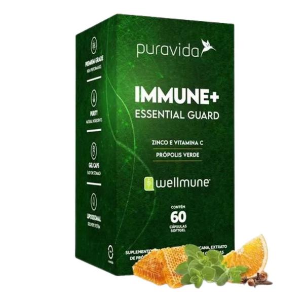 Imagem de Immune+ 60 cápsulas zinco vitamina c própolis verde puravida