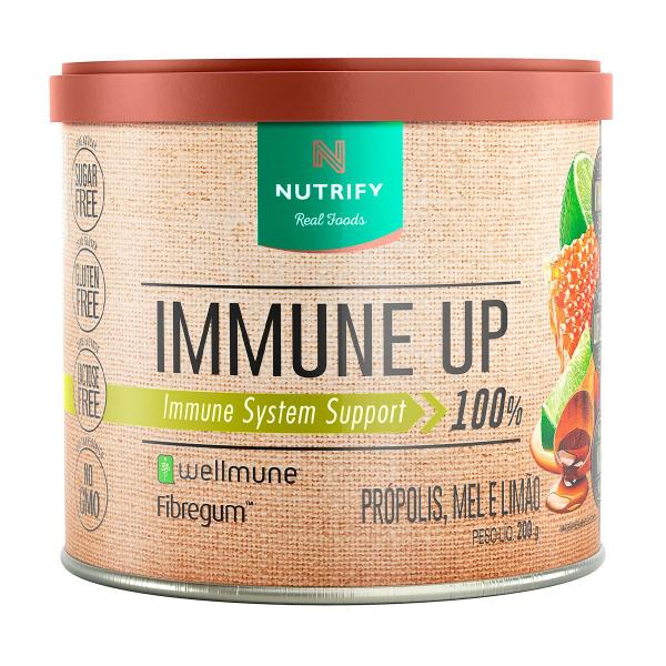 Imagem de Immune Up Wellmune Fibregum Suplemento Natural - Sabores Própolis, Mel e Limão Vit D3 200g Nutrify Vegan Selênio Zinco Vitaminas C D