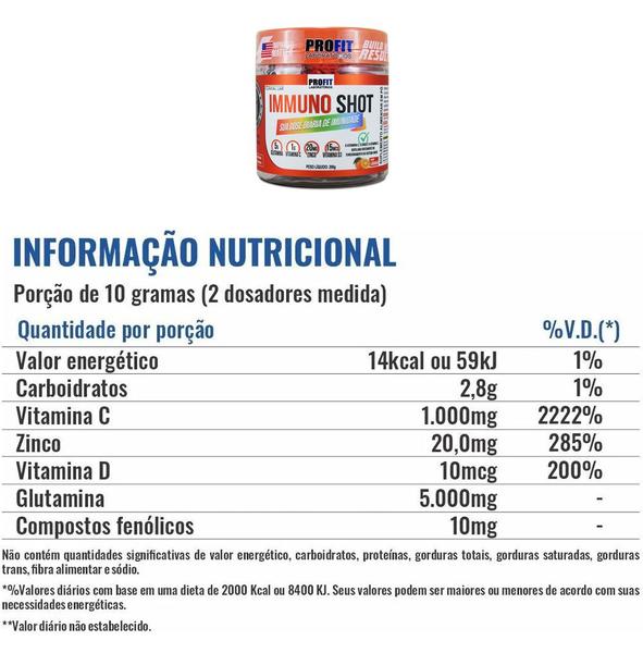 Imagem de Immuno Shot (Vita C + Vit D + Glutamina + Zinco) Profit Labs